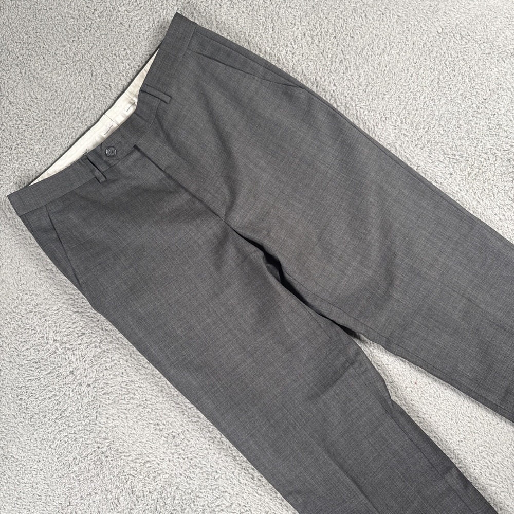 Santorelli Romeo Mens 33 (34x31) Grey Virgin Wool Dress Pants Made in Italy